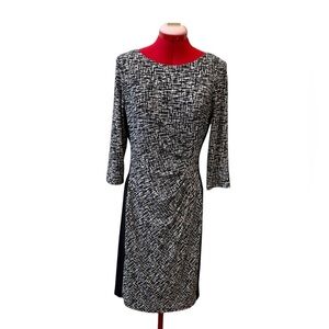 Lauren Ralph Lauren dress long sleeve stretchy dress black and white size 10